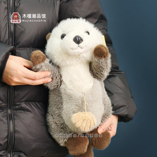 玩偶部落仿真可爱水獭毛绒玩偶动物园海獭公仔送男孩个性生日礼物