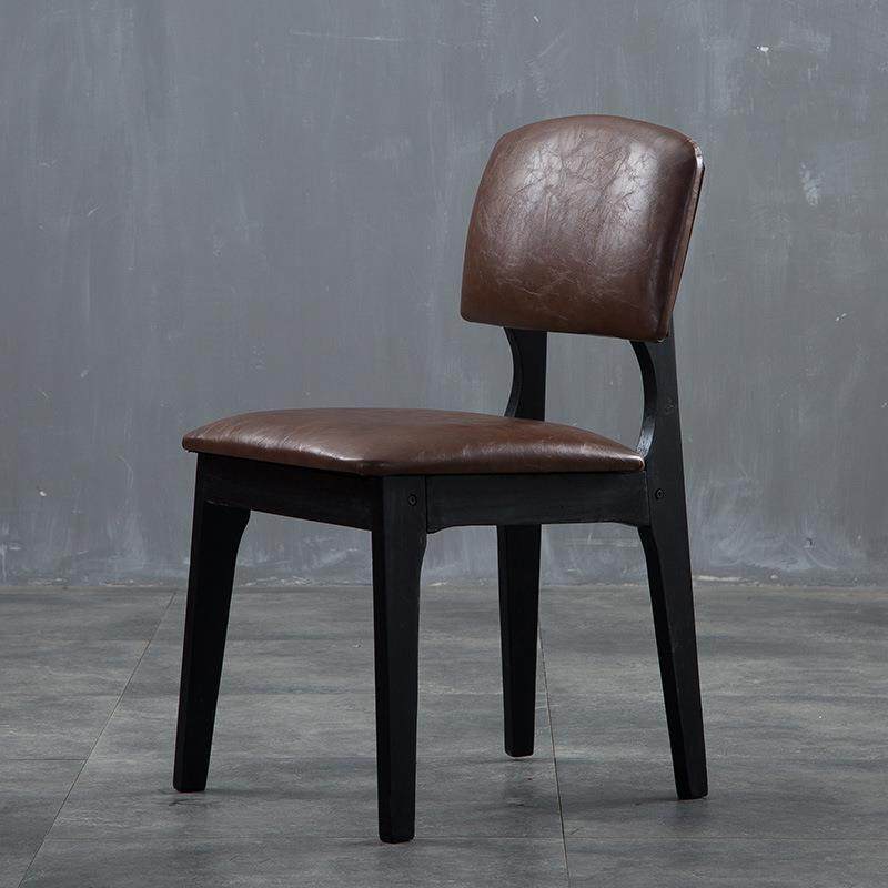 梵辰实木现代简约纯色餐椅靠背家用餐厅书桌椅奶茶店凳子舒适