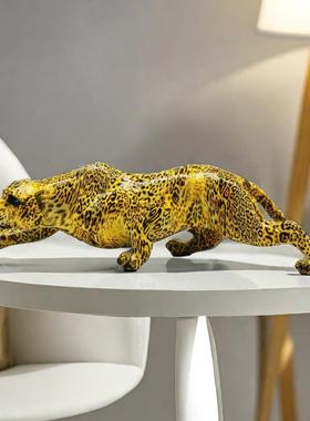 新款创意现代仿真豹子摆件家居酒柜客厅书房长颈鹿头摆设装饰礼盒