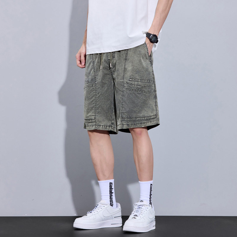 休闲短裤男新款夏季时尚百搭柔软亲肤纯色拼接宽松显瘦男装裤子
