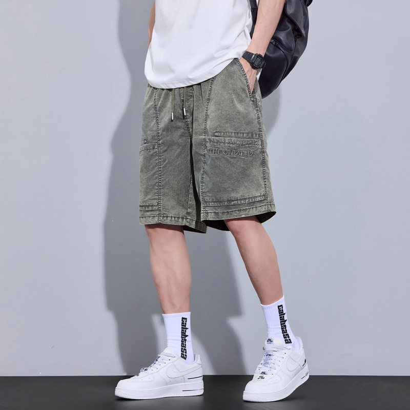 休闲短裤男新款夏季时尚百搭柔软亲肤纯色拼接宽松显瘦男装裤子