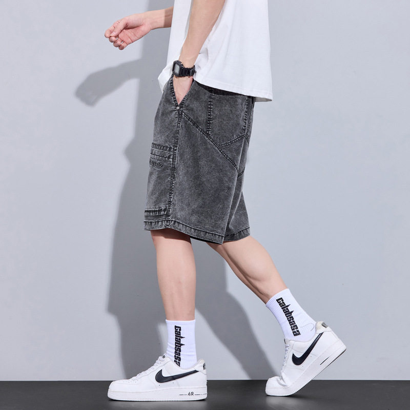 休闲短裤男新款夏季时尚百搭柔软亲肤纯色拼接宽松显瘦男装裤子