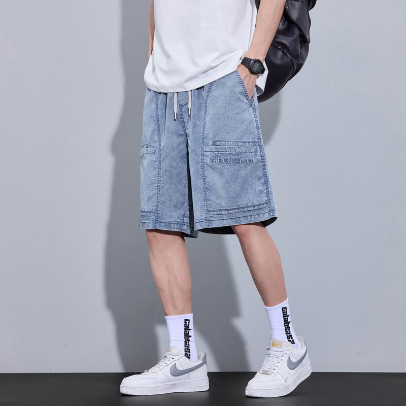 休闲短裤男新款夏季时尚百搭柔软亲肤纯色拼接宽松显瘦男装裤子