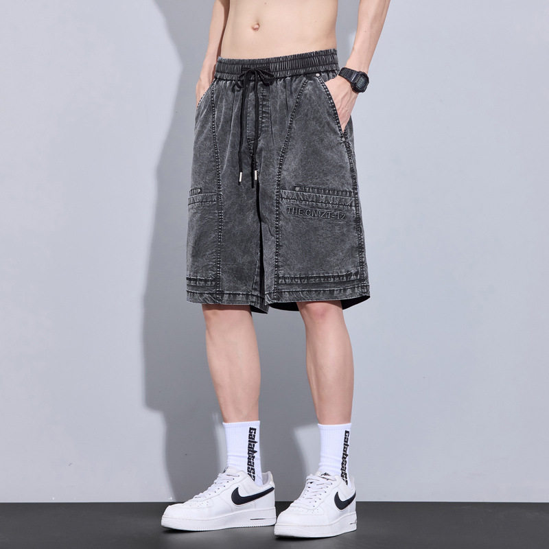 休闲短裤男新款夏季时尚百搭柔软亲肤纯色拼接宽松显瘦男装裤子