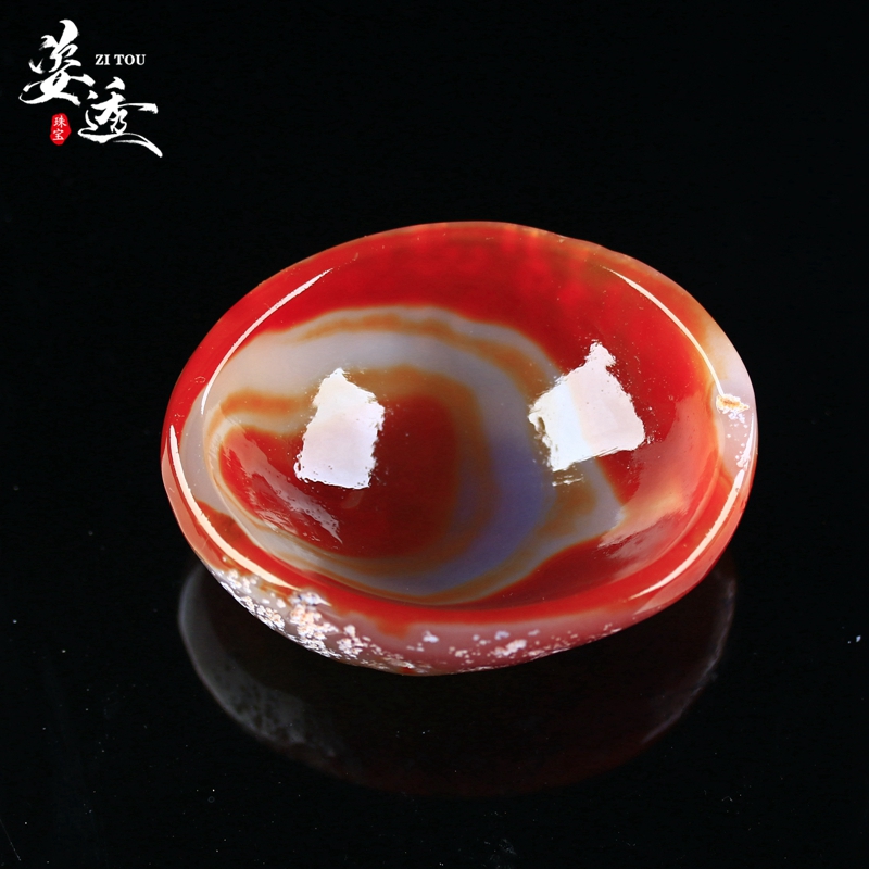 天然红玛瑙碗茶杯烟灰缸茶盏聚宝盆水晶碗笔洗砚台墨碟奇石原石
