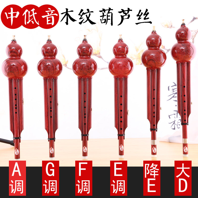 葫芦丝树脂防摔仿木纹专业演奏型A/G/大F/E/降E/大D调初学者乐器