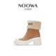 NOOWA设计师款 二棉 保暖粗跟增高防滑时尚 加绒短靴女2025冬季 新款