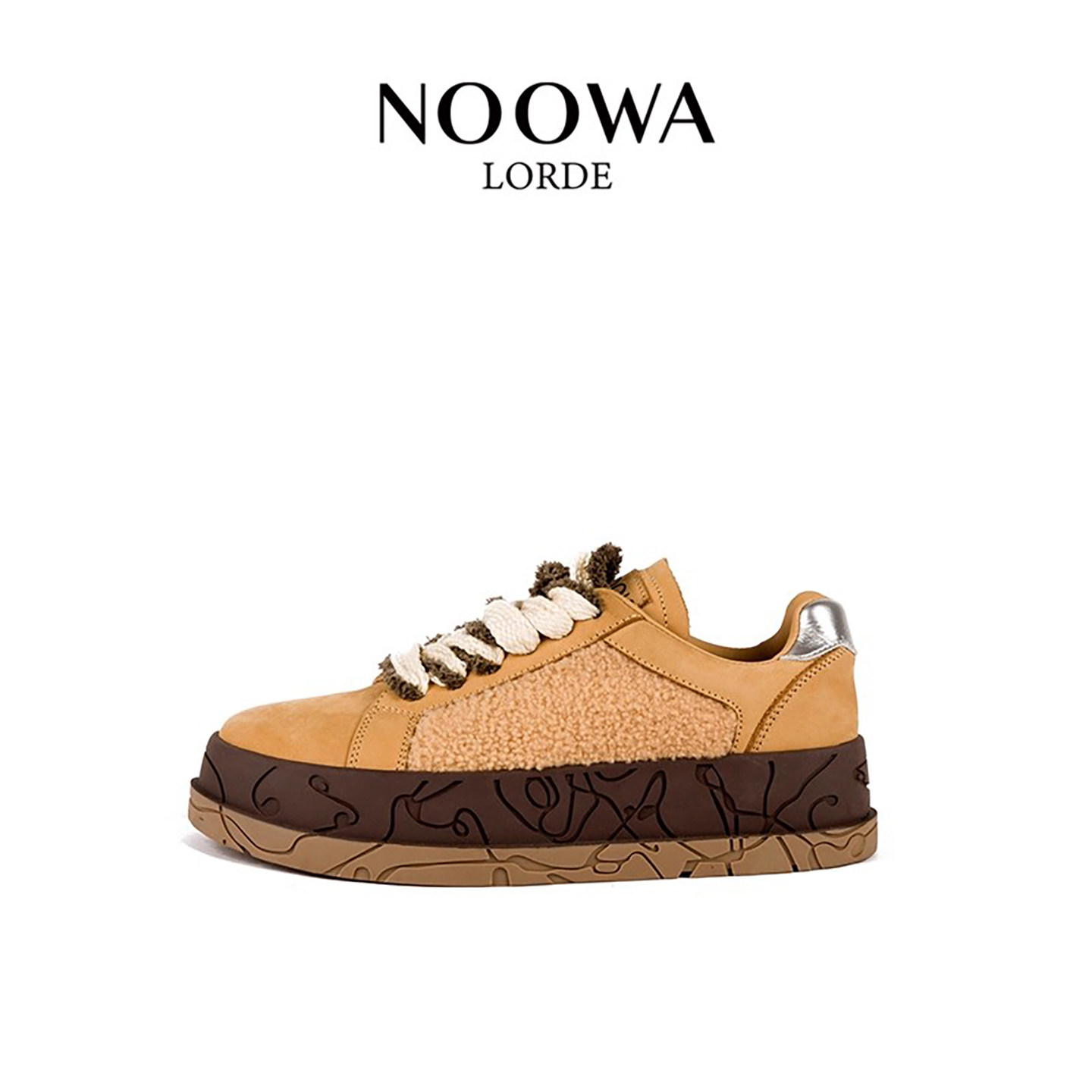 欧阳娜娜同款NOOWA设计感小众厚底板鞋女真皮透气舒适潮酷休闲鞋