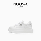 真皮小个子增高轻便软底不累脚休闲鞋 NOOWA厚底小白鞋 女2025新款