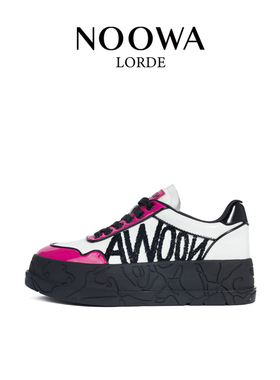 NOOW萝瓦设计师品牌厚底休闲鞋女2025春季款真皮增高时尚百搭潮鞋