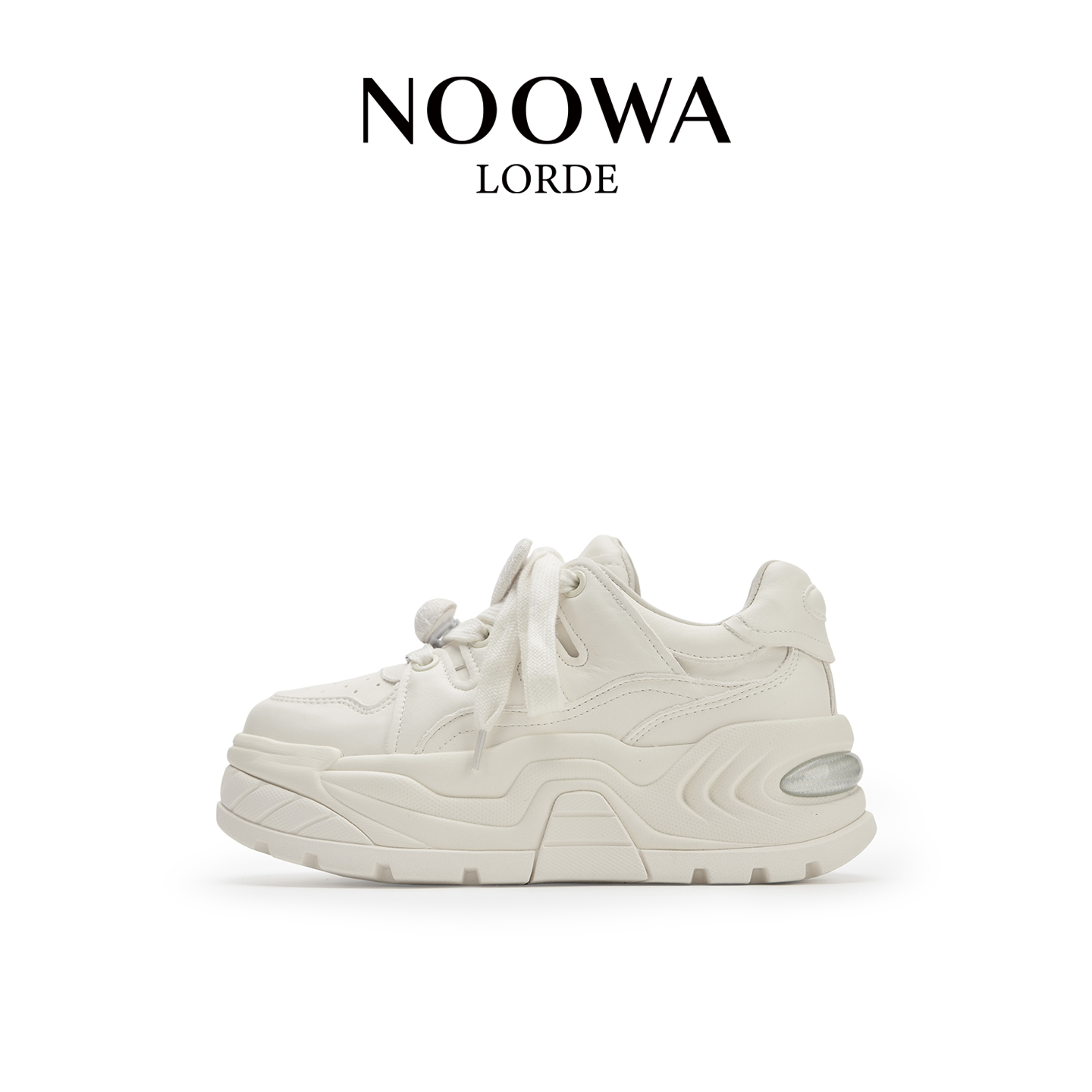 商场同款做旧真皮增高透气小白鞋