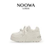 NOOWA设计师厚底小白鞋 休闲鞋 女2025秋新款 真皮透气增高百搭时尚