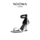 约会百搭高跟鞋 NOOWA设计师时尚 金属异形跟一字带高跟真皮凉鞋
