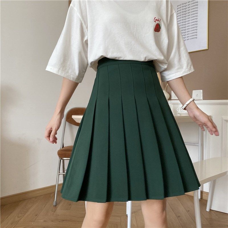 夏季新款学生bm大码显瘦百褶裙小众中长款胖mm胯大腿粗a字半身裙