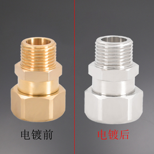 6分管接头 25双内丝活动1寸 4分内外丝直活接黄铜电镀变径DN15