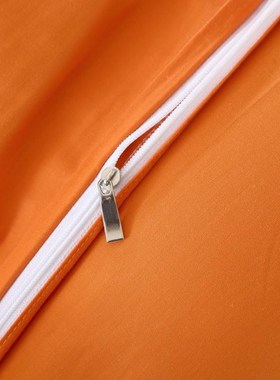 高密度全棉四件套桔黄色橙色被套纯棉床单床笠1.21.51.82米四季款