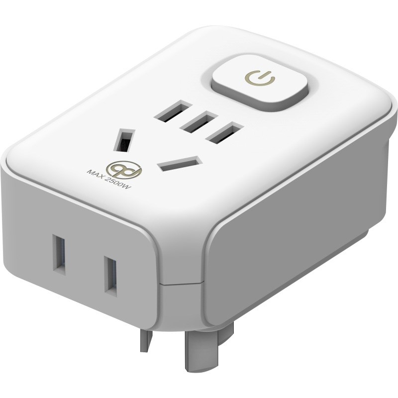 免插拔带开关电饭锅转换器插座七度热水壶热水器10A转10A插头C01