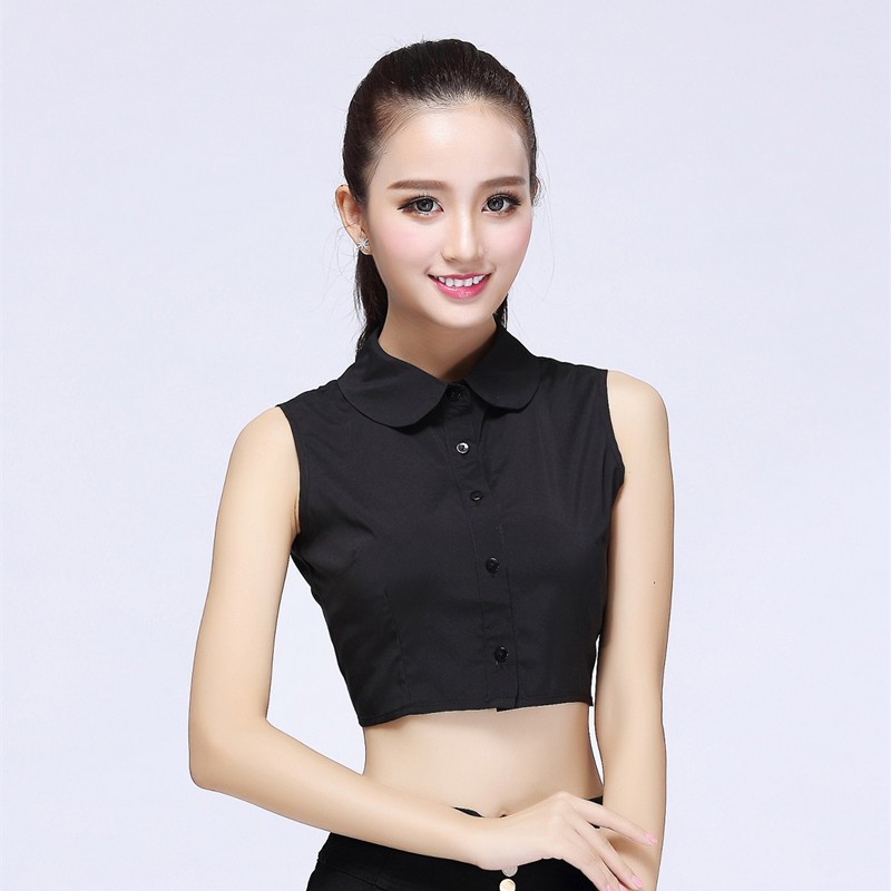 秋冬假领新款韩国时尚百搭纯棉半身假领子女衬衫黑白色装饰毛衣领