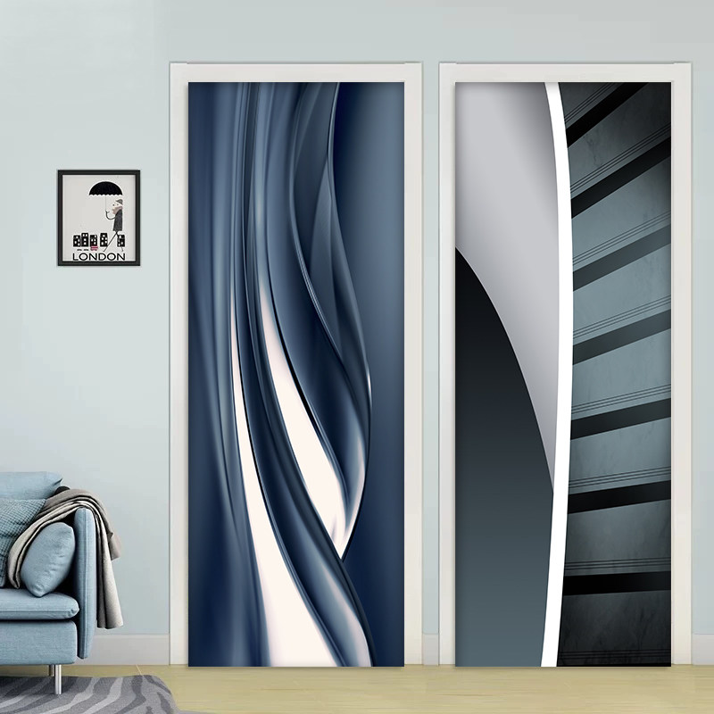 几何体图案门贴纸自粘整张装饰创意木门翻新衣柜卧室房门墙贴画,家居饰品,软装墙贴,淘宝优惠券,粉丝福利购,淘宝优惠卷