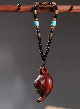 紫檀木雕刻小茶壶把把壶手把件挂件小叶紫檀把把壶汽车后视镜挂件