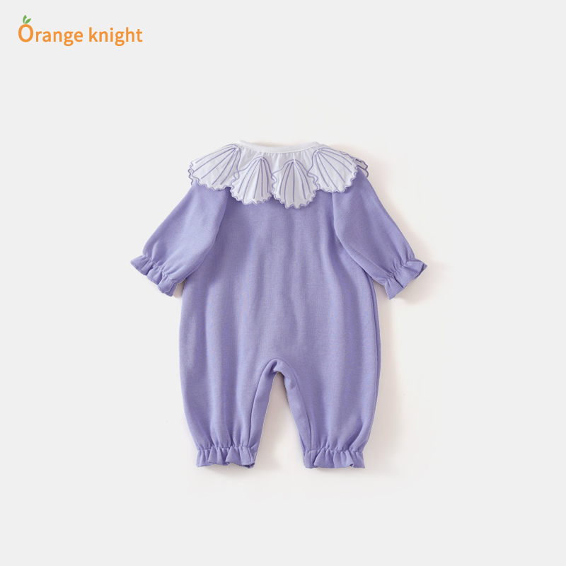 婴儿连体衣女宝宝新生公主春秋洋气小宝贝的衣服贴身3到6月满月服