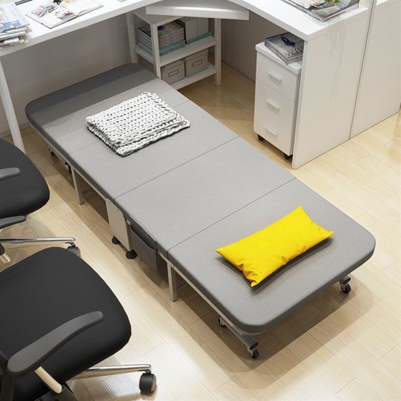 摺叠牀带轮子可收缩办公室午休牀单人可携式家用陪护硬板牀午睡神