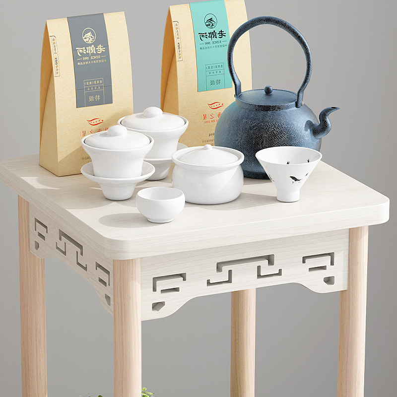 白色欧式小茶几沙发角几实木花几台边几电话客厅正方形茶几小方桌