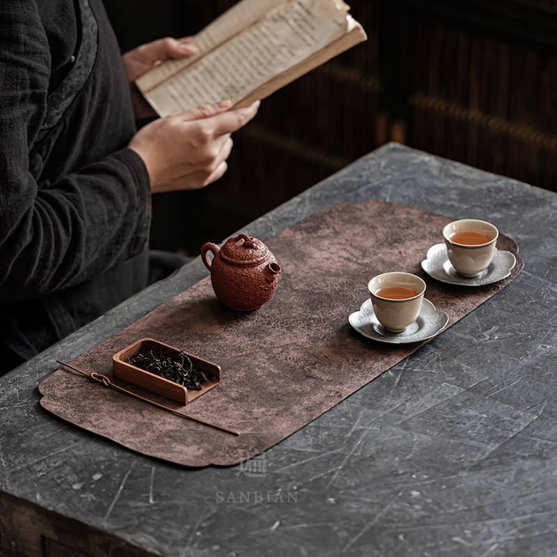 三遍 主人席 茶席桌布桌旗茶垫杯垫日式防水干泡茶巾简约超纤抗皱