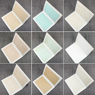 蜡染仿古卡纸册页宣纸折页6号35 25cm素白檀皮生宣空白麦光蓝国展