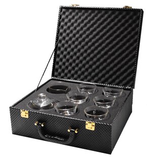 高档茶具礼品套装水晶玻璃灌金箔茶杯泡茶碗功夫品茗杯公道杯皮箱