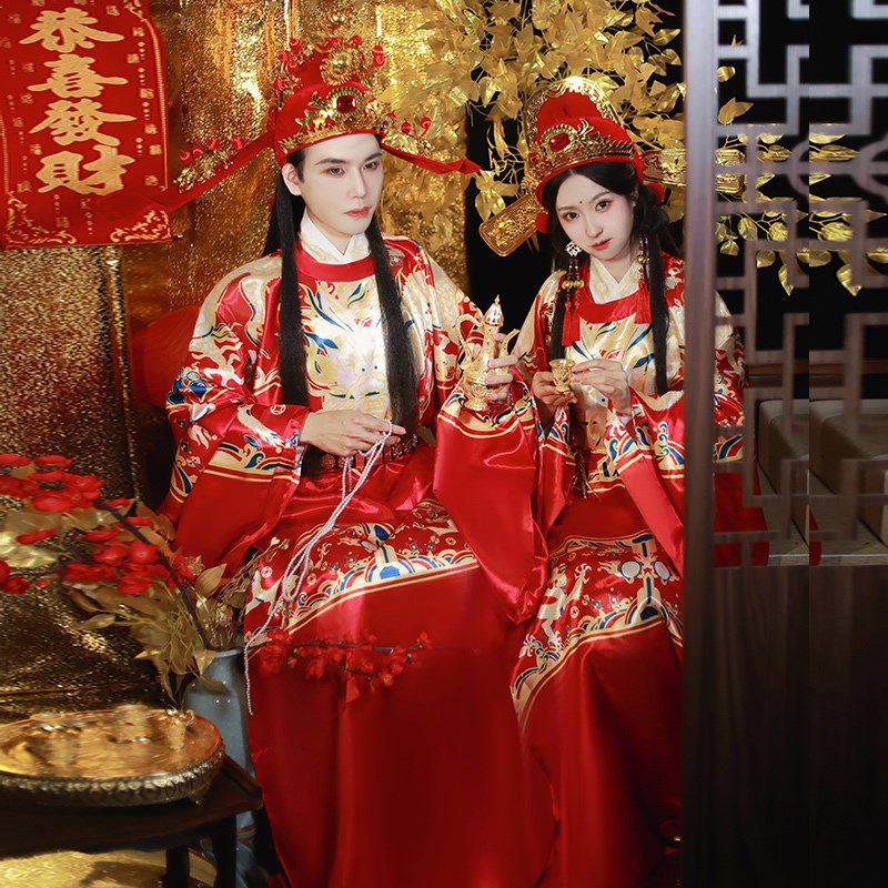 财神爷服装万圣节开业庆典散财童子男女全套cos公司年会喜神衣服