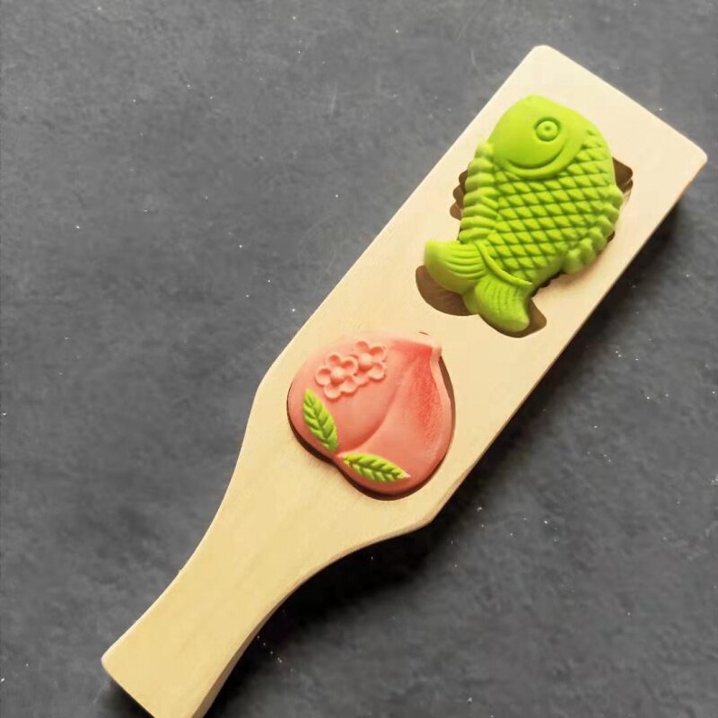 面团月饼模具立体南瓜饼面食馒头模具木质绿豆糕手压式糕点清明果