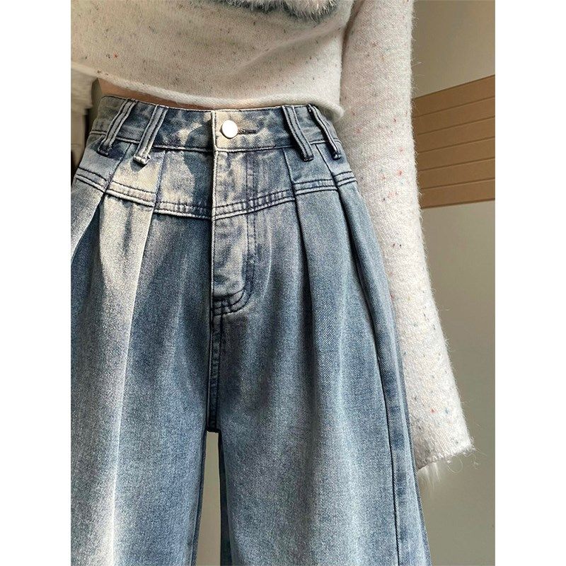 梨形身材阔腿牛仔裤女夏季新款胖妹妹mm设计感高腰宽松显瘦直筒裤,女装/女士精品,大码裤装,淘宝优惠券,粉丝福利购,淘宝优惠卷