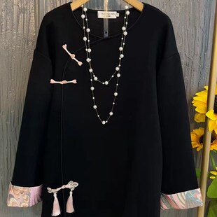 2024早春新款中国风唐装长袖外套胖MM时尚大码女装复古盘扣上衣潮