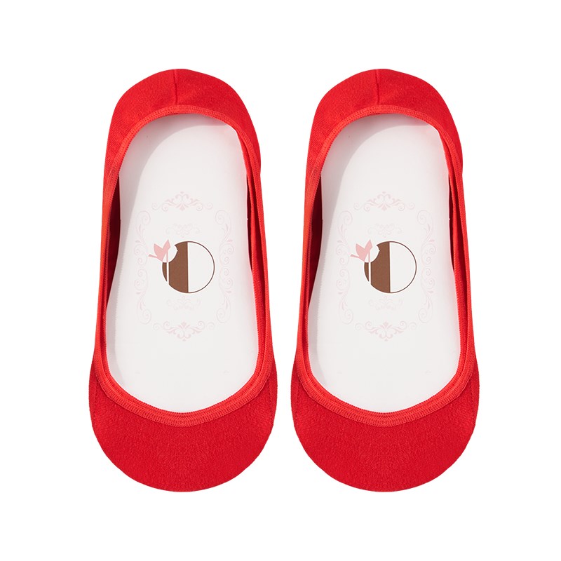 新娘结婚袜子高跟鞋袜子浅口超隐形吊带船袜本命年红色袜子半掌袜