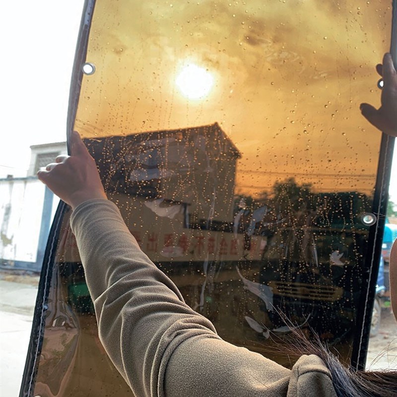 定制高透明防水帆布防尘塑料膜黑色遮阳布阳台窗防雨防晒隔热篷布
