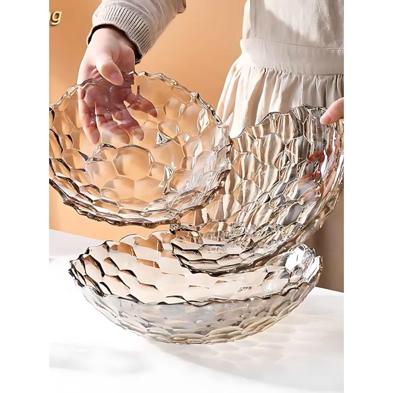 【行业热销】轻奢水果盘玻璃果盘创意现代家用客厅茶几干果盘瓜子