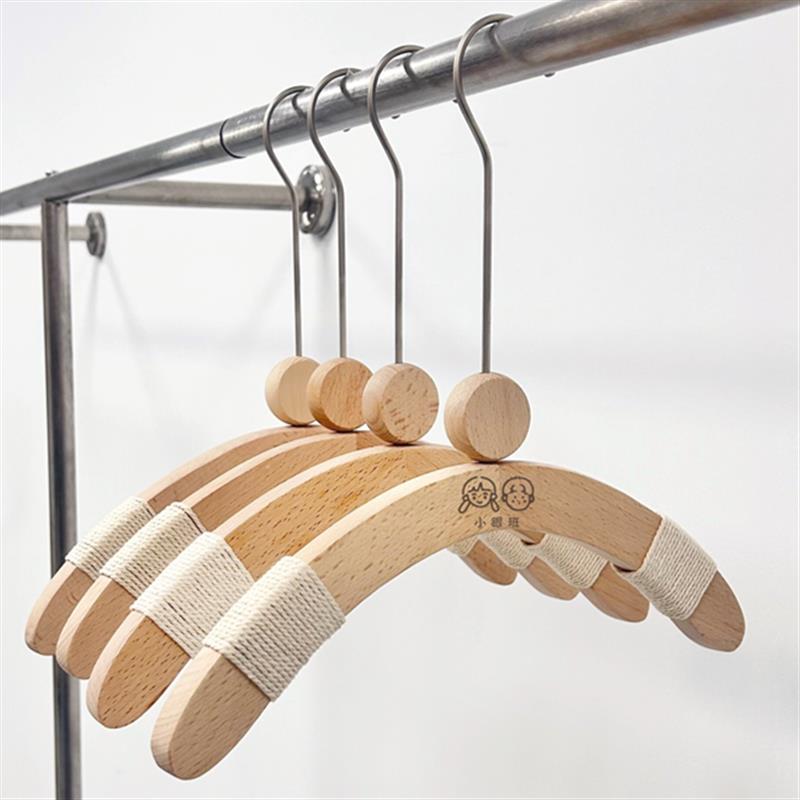 【天猫正品】LOGO定制实木衣架儿童童装服装店专用衣挂小童裤架半