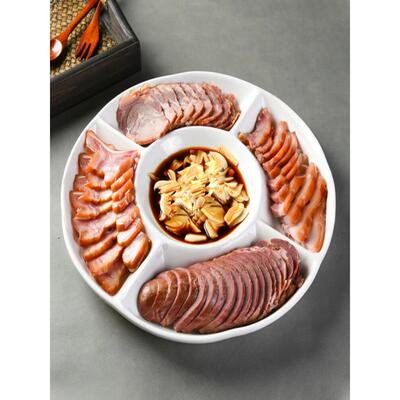 2026新款卤水拼盘酒店饭店专用盘子干果点心小吃五格盘陶瓷餐盘多