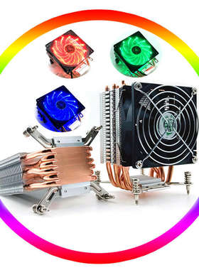 AVC 6铜管CPU散热器 台式机X99双路主板 1700针 X79 2011CPU风扇