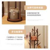 旋转衣帽架轻奢落地卧室客厅家用入户玄关实木简易立式 床头挂衣架