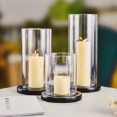 饰摆件创意烛台蜡烛家用个性 欧式 玻璃烛台蜡烛烛光晚餐西餐浪漫装