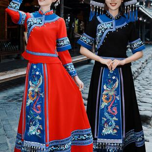 壮族服装女广西三月三少数民族服饰成人盛装壮锦舞蹈演出旅拍套装