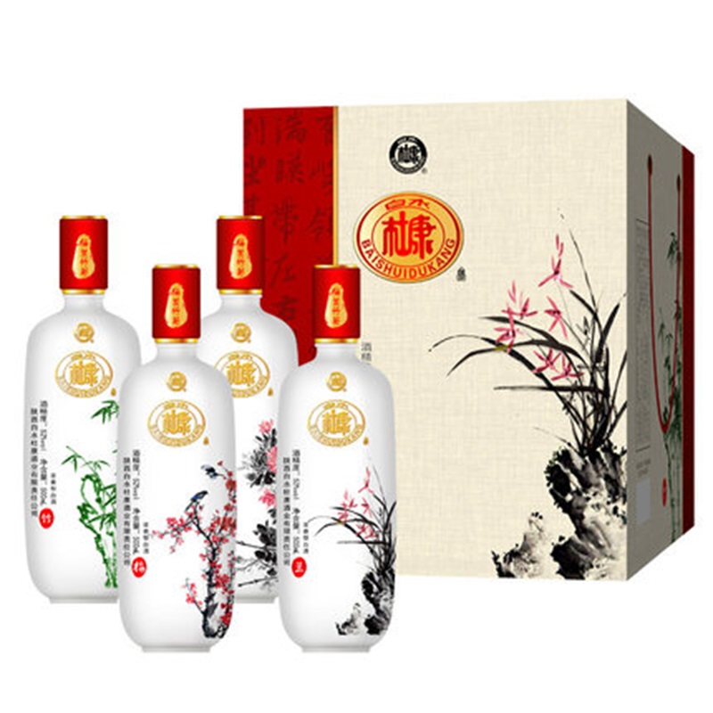 白水杜康52度梅兰竹菊浓香型白酒宴请团聚过节送礼盒酒500ml*4瓶