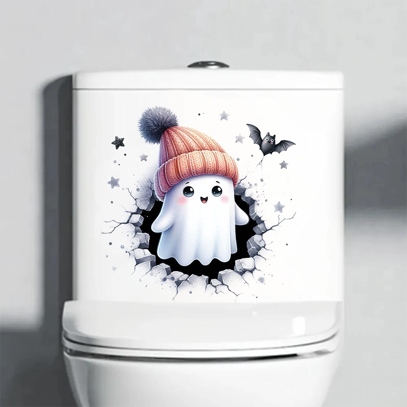 万圣节精灵马桶贴马桶盖装饰墙贴纸卫生间厕所自粘贴画冰箱水箱
