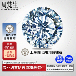 周梵生【培育】人造钻石裸钻定制1克拉18K金人工钻戒结婚女戒指