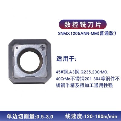 SNMX1205AN通用特固克双面瓦尔特面铣刀片金鹭SNMU1206 45度面铣