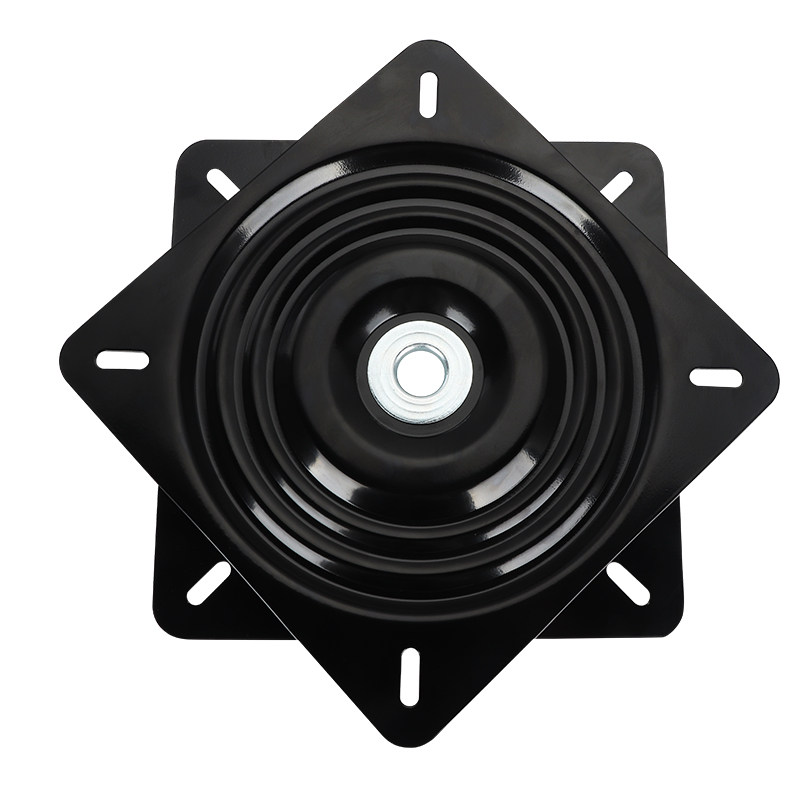 10寸满珠轴承金属底座轴承铝合金大理石圆桌玻璃圆形黑色旋转转盘