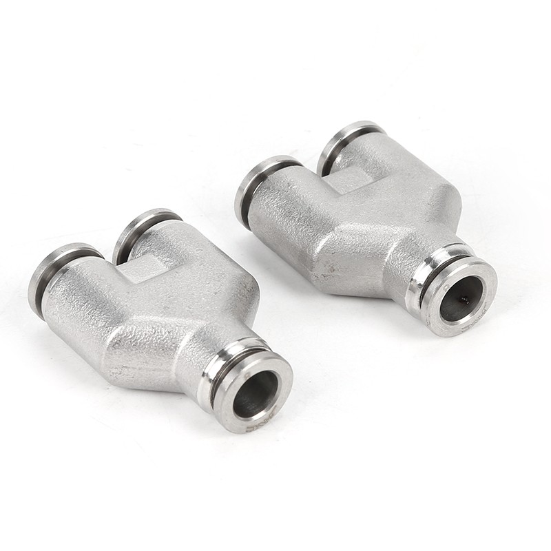 气动三通气管接头PY4/6/8/10/12/16mm快插快Q速Y型气嘴304不锈钢