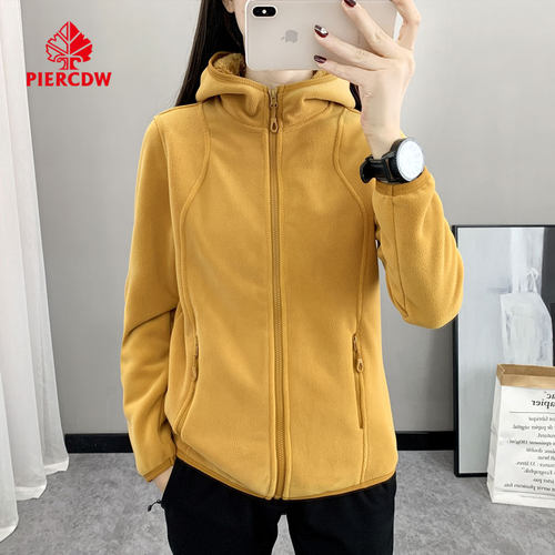 帕瑞萨/PIERCDW品牌新款保暖抓绒衣连帽外套中老年女装摇粒绒加厚